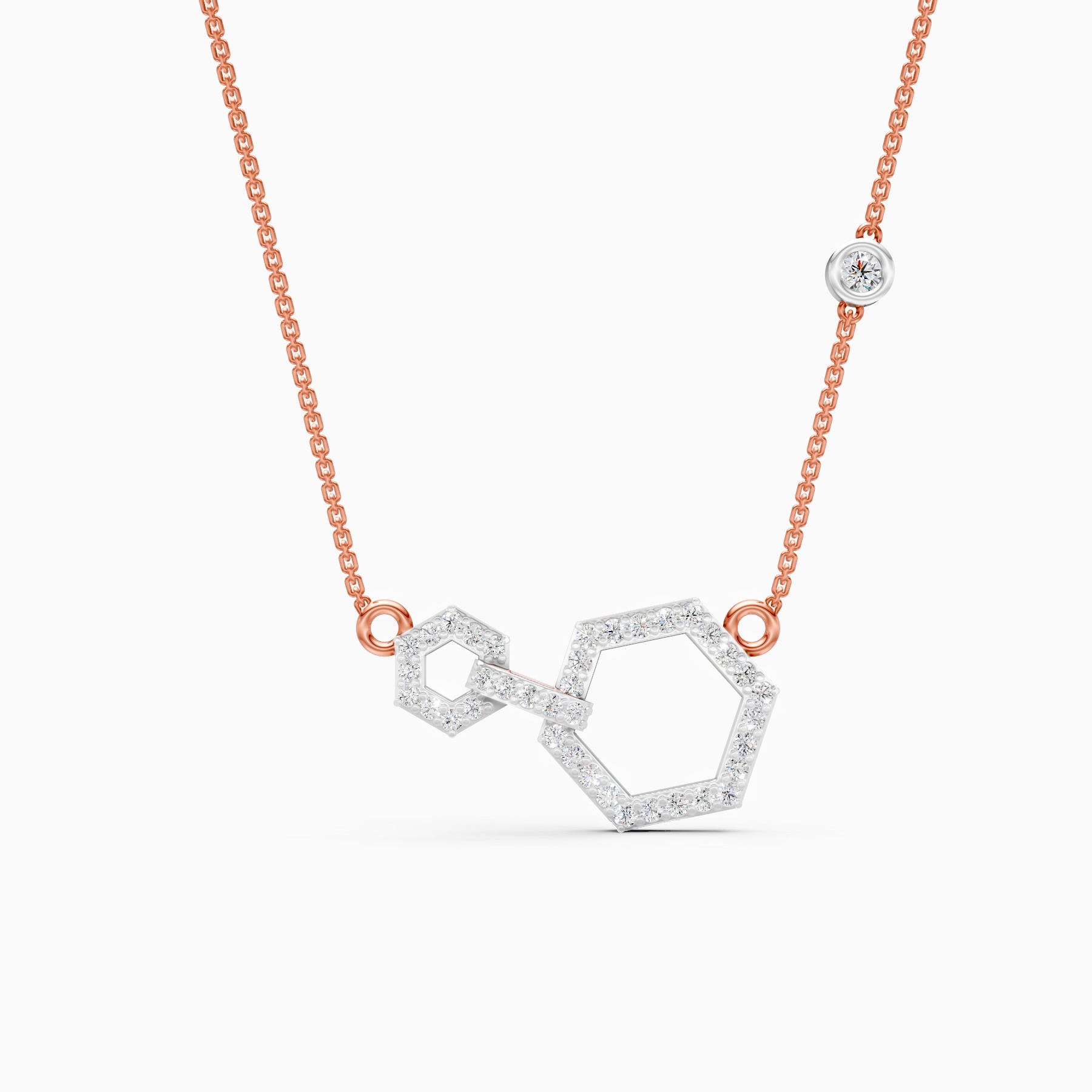 Modern Hexagon Lab Grown Diamond Pendant